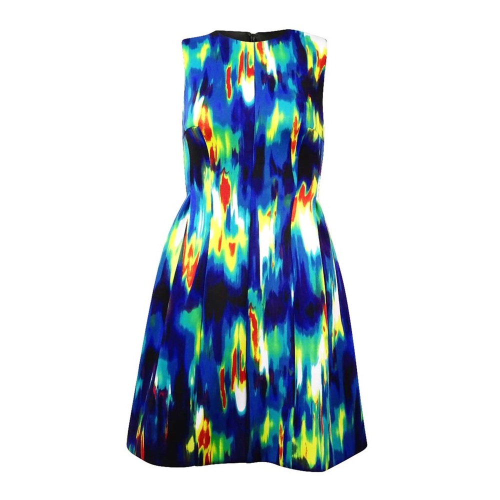 Calvin Klein Infrared Print A-Line Scuba Dress